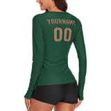 Custom Green Light Khaki Women's Long-Sleeve Shirt