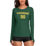 Custom Green Light Yellow Women's Long-Sleeve Shirt