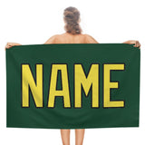 Custom Green Light Yellow Beach Towel