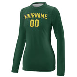 Custom Green Light Yellow Women's Long-Sleeve Shirt
