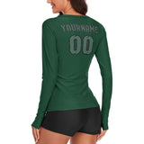 Custom Green Blue Green Women's Long-Sleeve Shirt