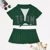 Custom Green Blue Green Cheerleading Uniform Set
