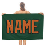 Custom Green Orange Beach Towel
