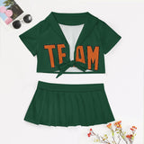 Custom Green Orange Cheerleading Uniform Set
