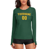 Custom Green Gold Women's Long-Sleeve Shirt