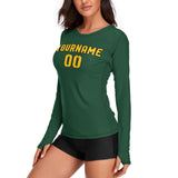 Custom Green Gold Women's Long-Sleeve Shirt