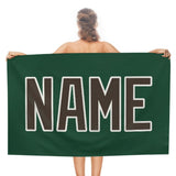Custom Green Brown Beach Towel