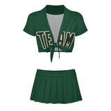 Custom Green Olive Cheerleading Uniform Set