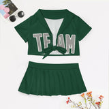Custom Green Gray Cheerleading Uniform Set
