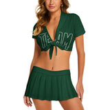 Custom Green Green Cheerleading Uniform Set