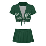Custom Green Green Cheerleading Uniform Set
