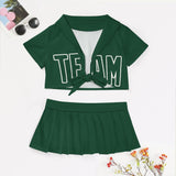 Custom Green Green Cheerleading Uniform Set