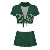 Custom Green Dark Green Cheerleading Uniform Set