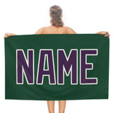 Custom Green Purple Beach Towel