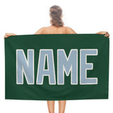 Custom Green Light Blue Beach Towel