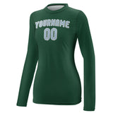 Custom Green Light Blue Women's Long-Sleeve Shirt