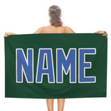 Custom Green Sky Blue Beach Towel
