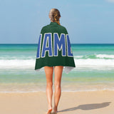 Custom Green Sky Blue Beach Towel