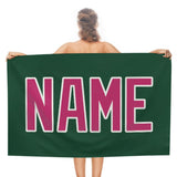 Custom Green Pink Beach Towel