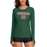 Custom Green Coral Red Women's Long-Sleeve Shirt