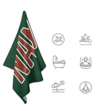 Custom Green Coral Red Beach Towel