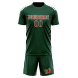 Custom Green Coral Red Soccer Jersey
