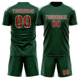 Custom Green Coral Red Soccer Jersey