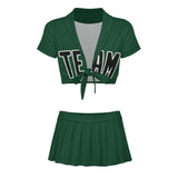 Custom Green Black Cheerleading Uniform Set