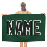 Custom Green Black Beach Towel