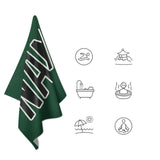 Custom Green Black Beach Towel
