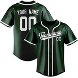 Custom Green & White Colors Design Sports Baseball Jersey