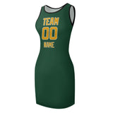 Custom Green Yellow Sleeveless Vest Dress