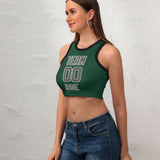 Custom Green Dark Grey Sleeveless Tank Top