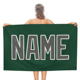 Custom Green Dark Grey Beach Towel