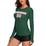 Custom Green Light Pink Women's Long-Sleeve Shirt
