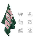 Custom Green Light Pink Beach Towel