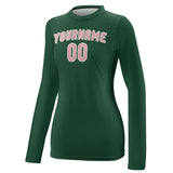 Custom Green Light Pink Women's Long-Sleeve Shirt