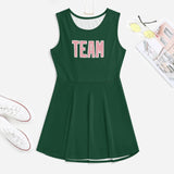 Custom Green Light Pink Cheerleader Dress