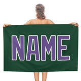 Custom Green Light Purple Beach Towel