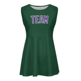 Custom Green Light Purple Cheerleader Dress