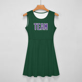 Custom Green Light Purple Cheerleader Dress