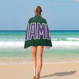 Custom Green Light Purple Beach Towel