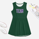 Custom Green Light Purple Cheerleader Dress