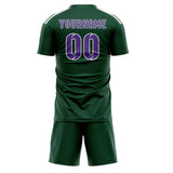 Custom Green Light Purple Soccer Jersey