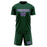 Custom Green Light Purple Soccer Jersey