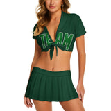 Custom Green Emerald Green Cheerleading Uniform Set