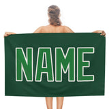 Custom Green Emerald Green Beach Towel