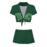 Custom Green Emerald Green Cheerleading Uniform Set