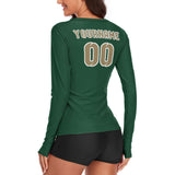Custom Green Light Khaki Women's Long-Sleeve Shirt
