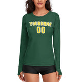 Custom Green Light Yellow Women's Long-Sleeve Shirt